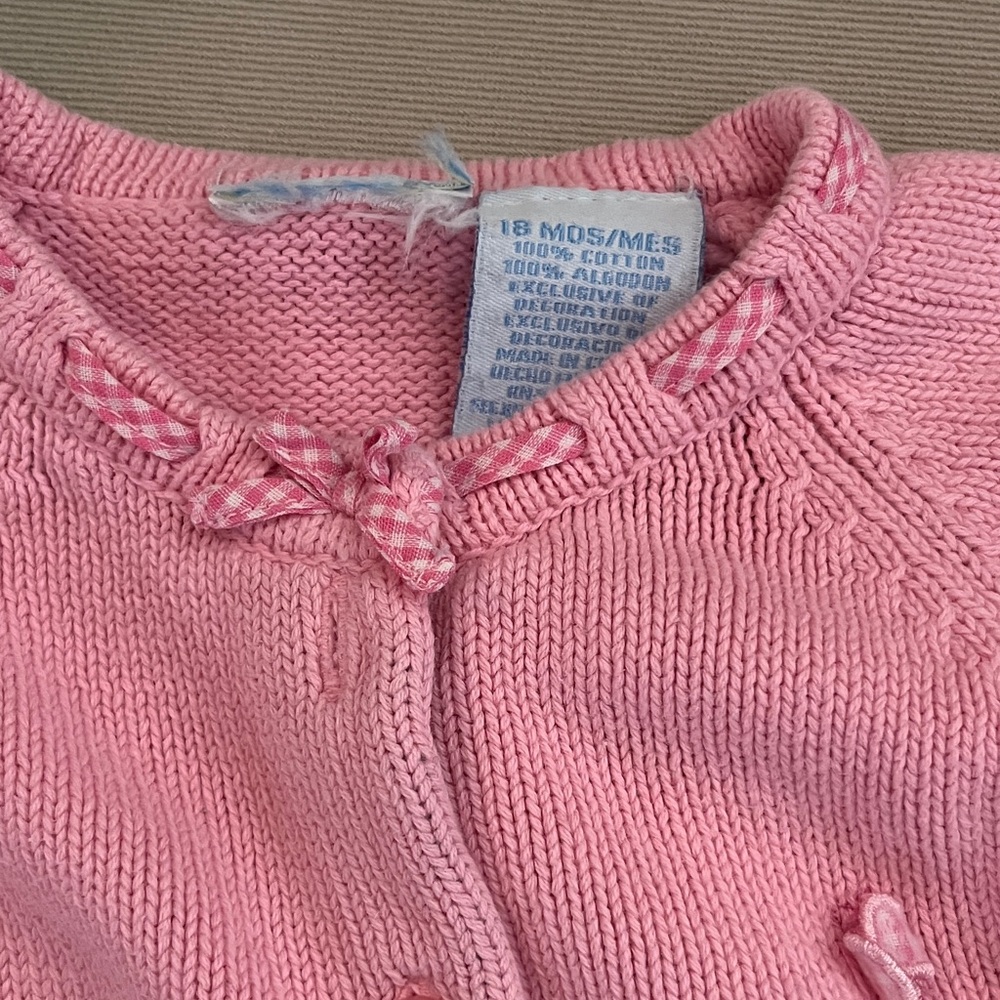 Pink Floral Baby Cardigan - Picture 2 of 2